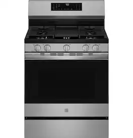 GE Profile - 5.3 Cu. Ft. Smart Freestanding Gas Convection Range with Steam Clean, No Preheat Air Fry and EasyWash Oven Tray - Stainless Steel