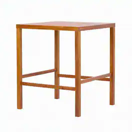 RYHNUYNE - Wood Outdoor Dining Table,Slatted Water-Draining Tabletop for Patios & Gardens - Teak
