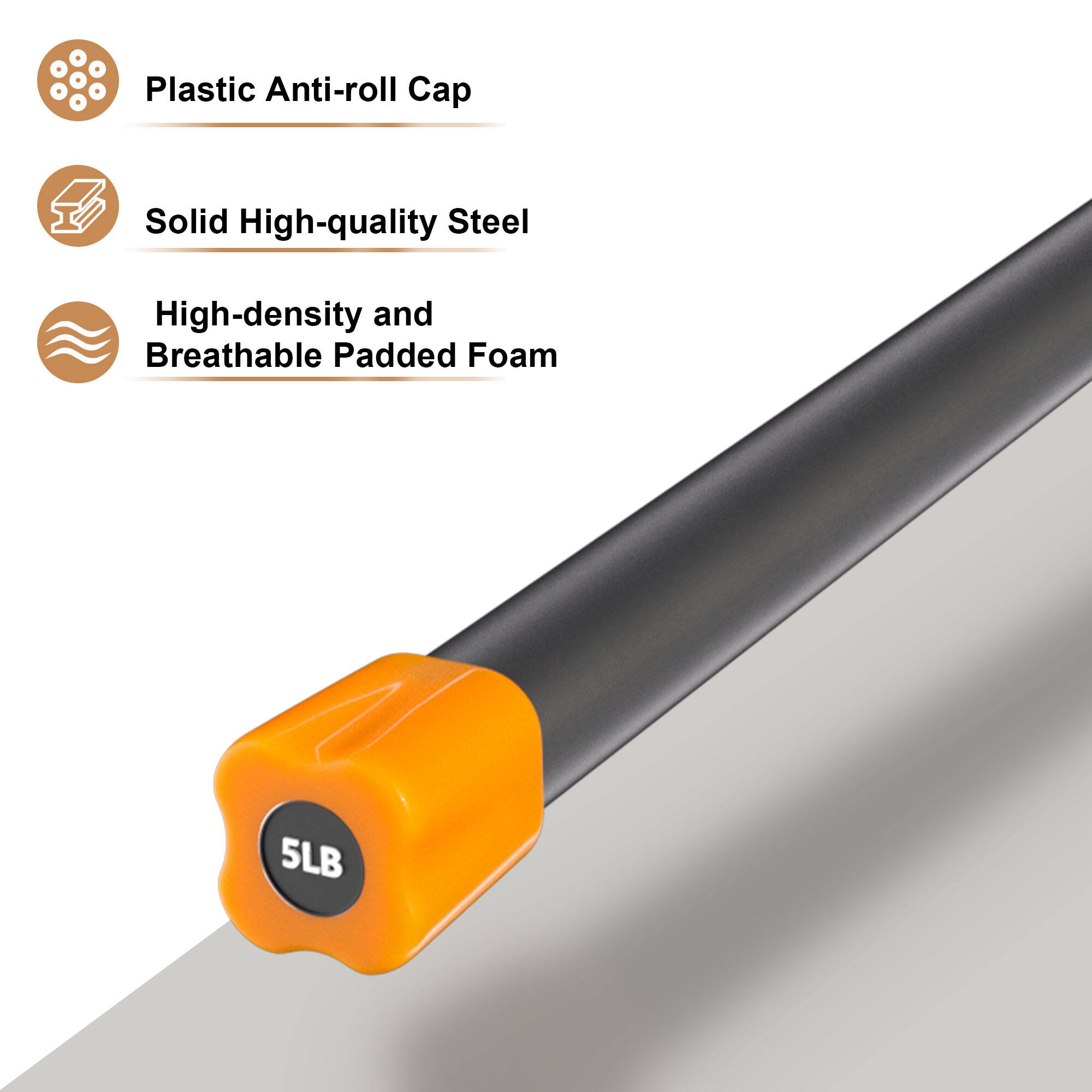 Plastic Anti-roll Cap  
Solid High-quality Steel  
High-density and Breathable Padded Foam  
5LB
