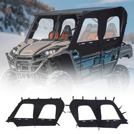 VEVOR - Cab Enclosure Upper Doors, Compatible with Kawasaki Teryx4 2012-2022, Soft Upper Doors, Windproof & Waterproof Upgraded - Black