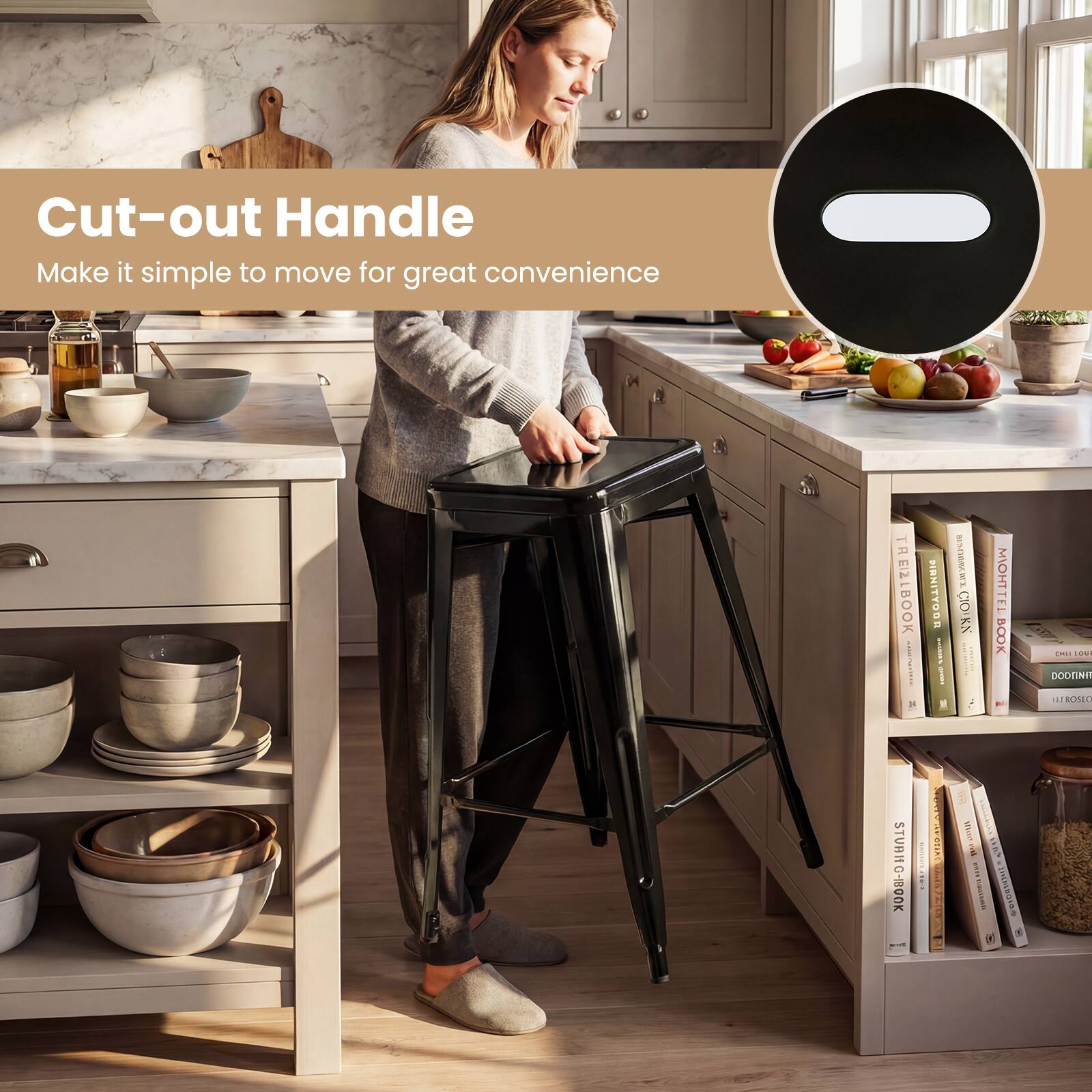Cut-out Handle  
Make it simple to move for great convenience