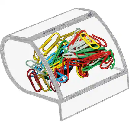 Front. KanTek - Kantek Paper Clip Holder 3.5" x 3" x 2.8" Acrylic Clear - Clear.
