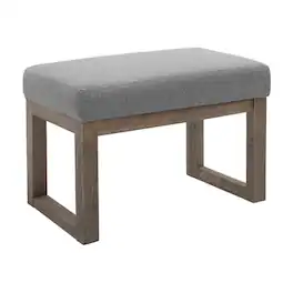 Lumina Wise - 27-Inch Linen Look Ottoman Bench - Gray