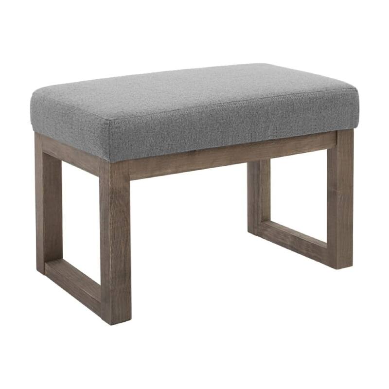 Front. Lumina Wise - 27-Inch Linen Look Ottoman Bench - Gray.