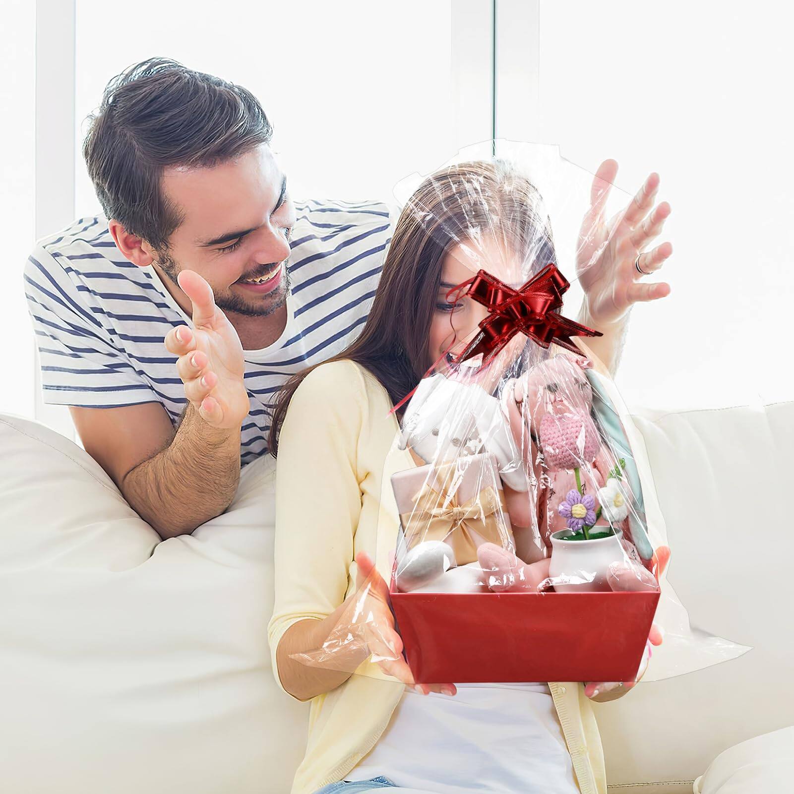 Alt View 7. Paradigms Interiors - Baskets For Gifts Empty- Sturdy Gift Basket Kit With Cellophane Wrap And Pull Bows Valentine's Day Wedding ... - Black.