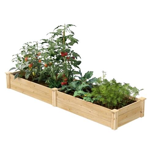Angle. SlickBlue - Pine Wood Raised Garden Bed Frame for Patio, Yard, and Garden - Naturfal.
