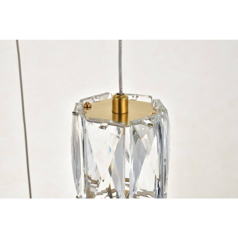 Alt View 4. Elegant Lighting - Polaris LED light Gold Pendant Clear Crystal - Gold.