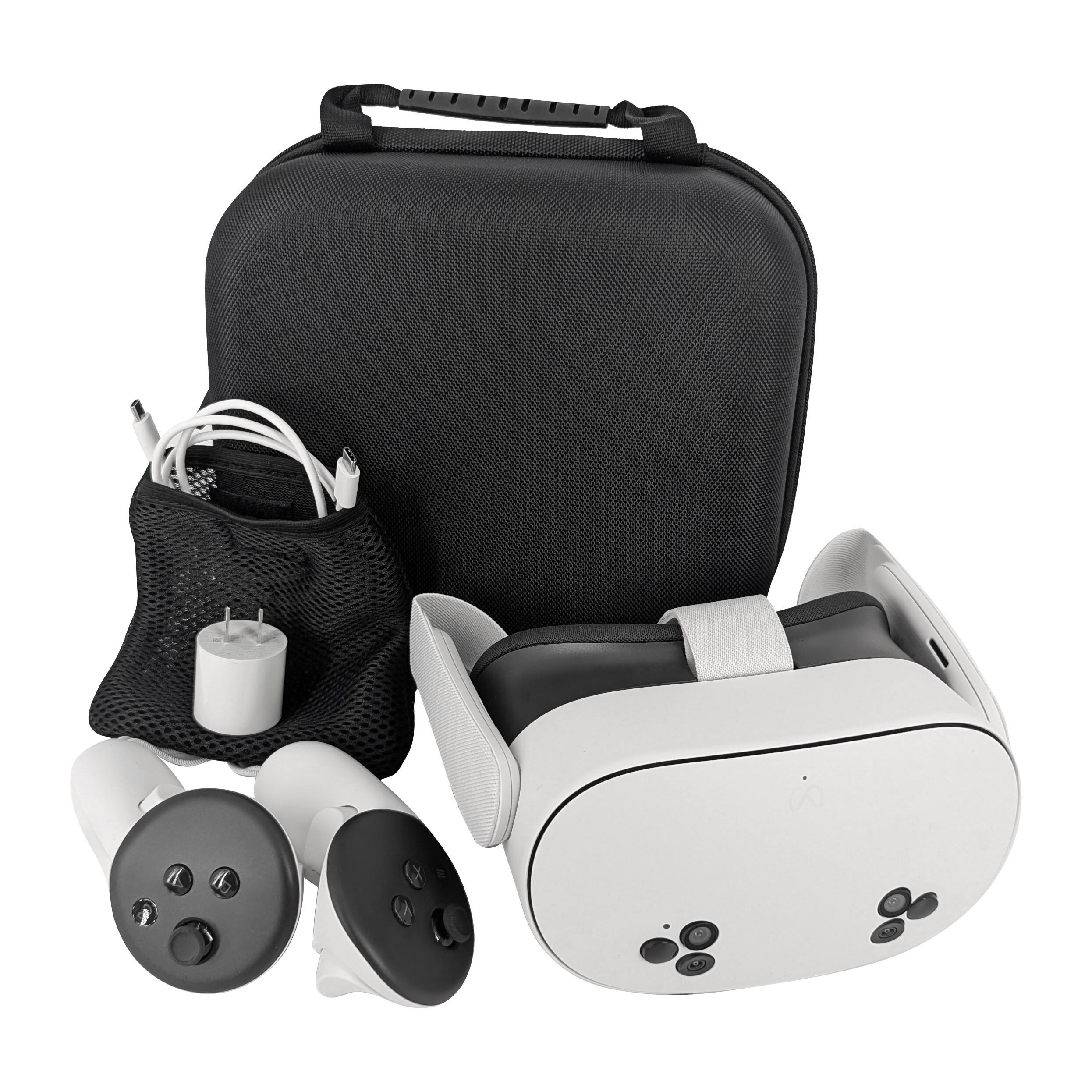 Angle. CASEMATIX - Hardshell Protection Case for Meta Quest 3S, 3 and 2 VR Headsets - Black.