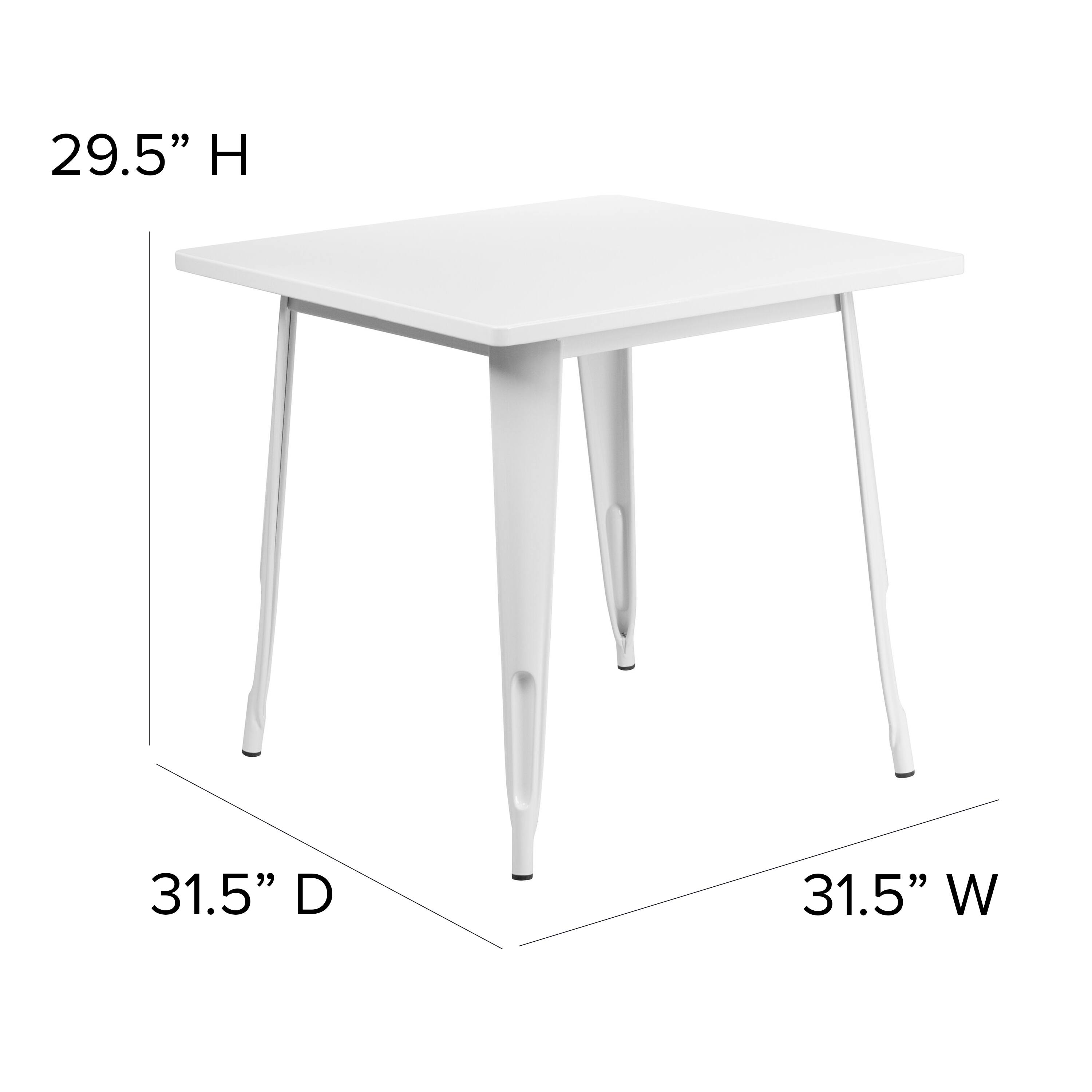 29.5" H  
31.5" D  
31.5" W