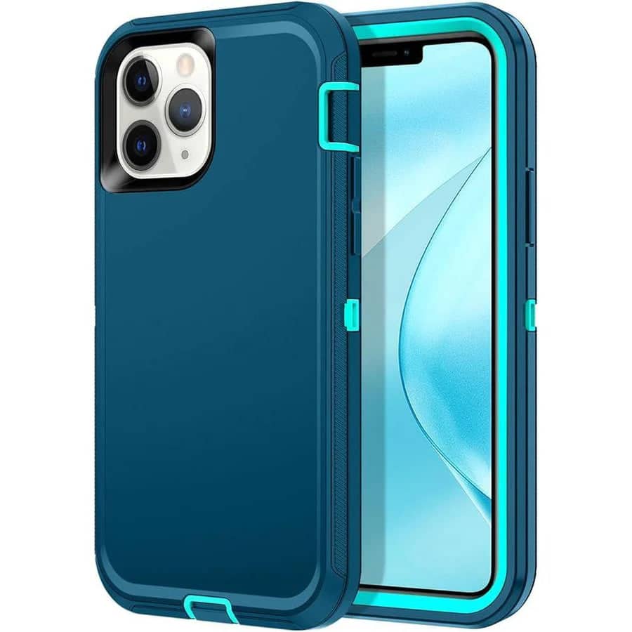 Front. Entronix - Entronix Heavy Duty Case for iPhone 12 and 12 Pro - Triple-Layer Protection - Teal.