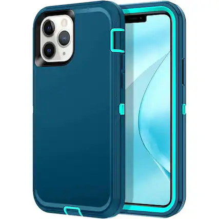 Front. Entronix - Entronix Heavy Duty Case for iPhone 12 and 12 Pro - Triple-Layer Protection - Teal.