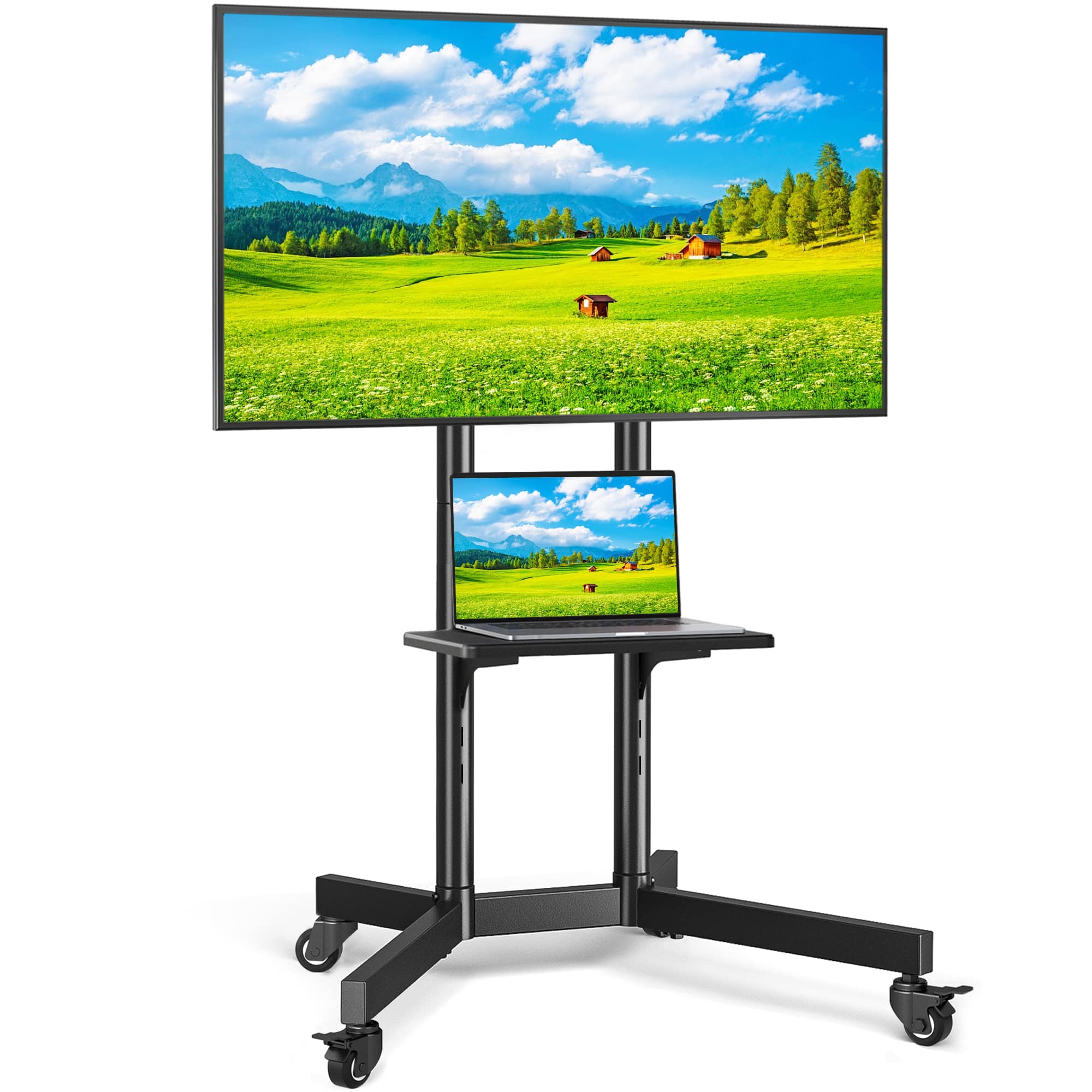 Rfiver - A universal mobile TV stand suitable for 32-85 inch TVs - Black