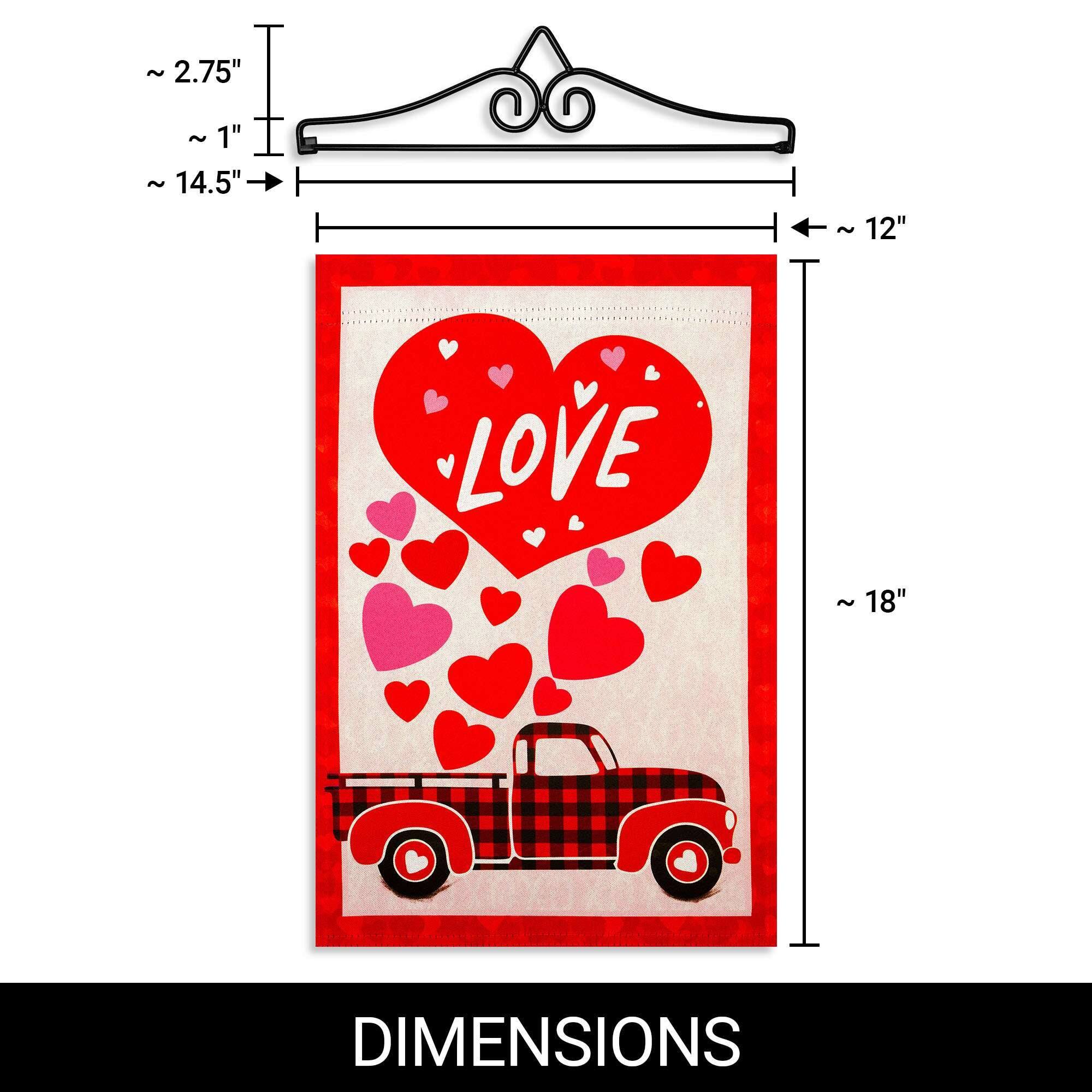 ~ 2.75"  
~ 1"  
~ 14.5"  
~ 12"  
~ 18"  

LOVE  

DIMENSIONS