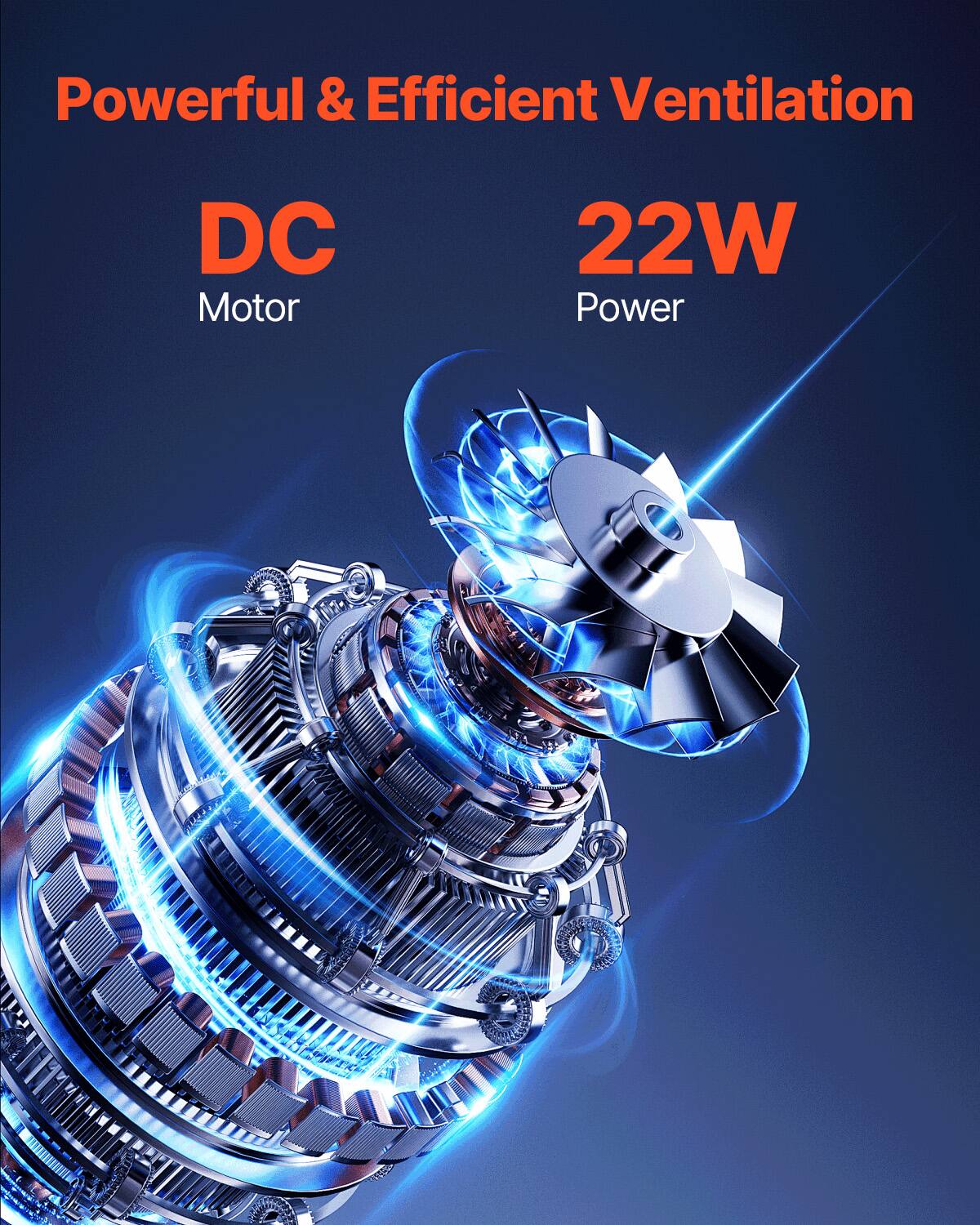 Powerful & Efficient Ventilation  
DC Motor  
22W Power