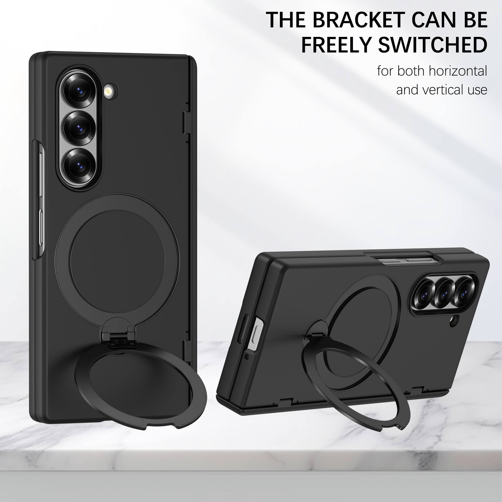THE BRACKET CAN BE FREELY SWITCHED for both horizontal and vertical use