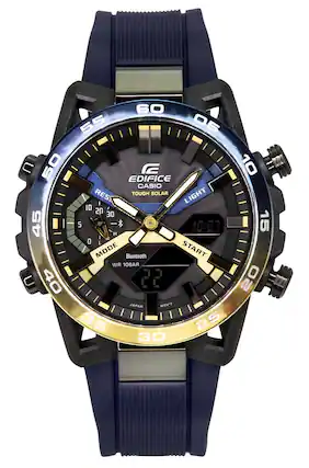 60 55 05 U 50 EDIFICE CASIO RES TOUGH SOLAR LIGHT I 20 30 45 5 10:07 15 H 0 L MODE Bluetooth START WR 10BAR 40 55 20 JAPAN MOV'T