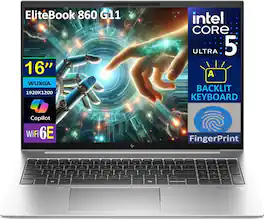 HP - EliteBook 860 A6TD8UT#ABA Laptop, Ultra 5 125U, 32GB, 1TB SSD, 16.0 (1920x1200), Win 11 Pro - Silver