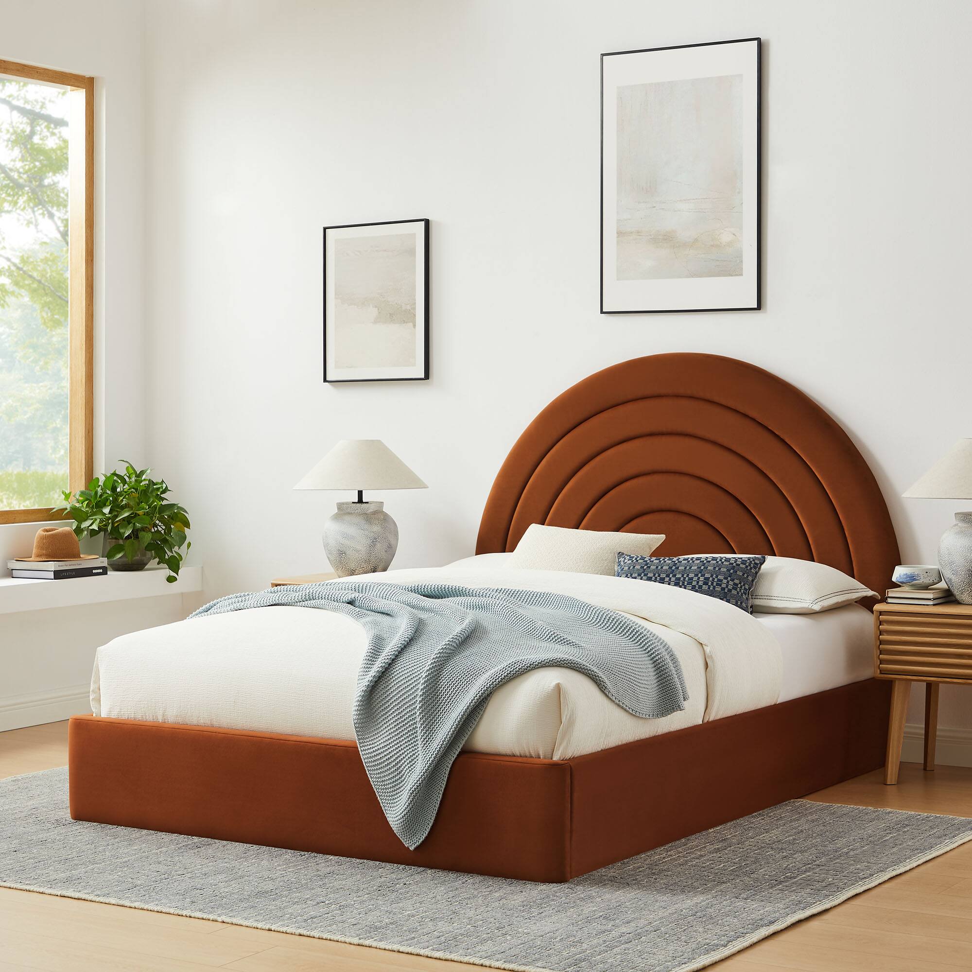 Alt View 5. Modway - Sofia Channel Tufted Performance Velvet King Platform Bed - White.