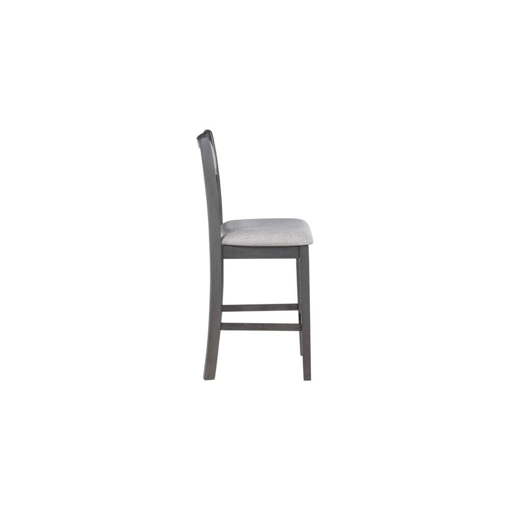 Alt View 7. New Classic Furniture - Gia 3-Piece 42" Wood Counter Drop Leaf Table Set - Grey.