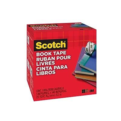Scotch Book Tape  
Ruban pour Livres  
Cinta para Libros  

CONT. 1 ROLL/ROULEAU/ROLLO  
3 IN/PO x 540 FT/POULG.  
(76,2 mm x 164,58 m)  
3 IN/PO x 540 FT/POULG.  
(76,2 mm x 164,58 m)  
(15 YD/13,7 m)