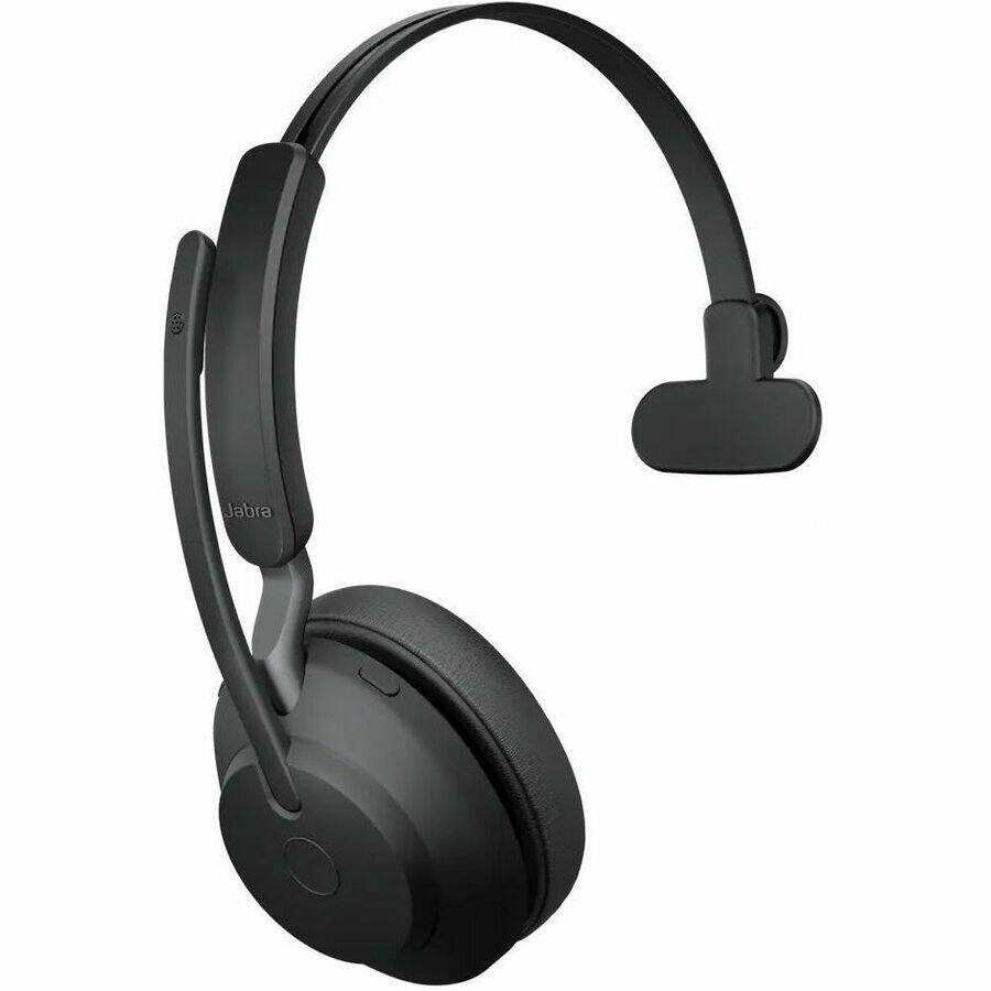 Alt View 4. Jabra - Jabra Evolve2 65 Headset - Microsoft Teams Certification - Mono - Wireless - Bluetooth - 98.4 ft - On-ear, Over-the-head - Black.