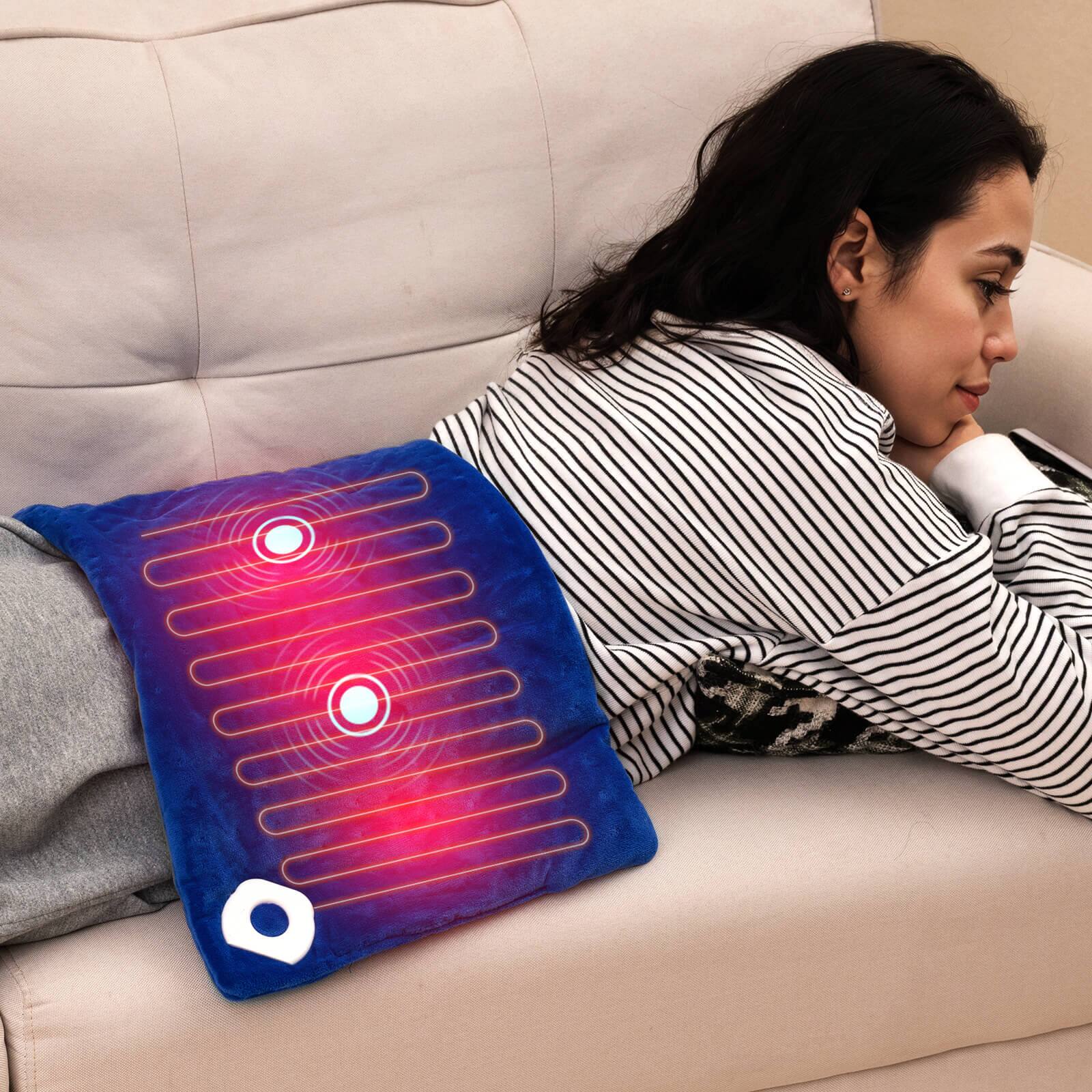 Alt View 1. Costway - Costway Weighted Heating Pad with 2 Massagers Massaging Vibration 5 Heating Levels 9 Modes - Blue.