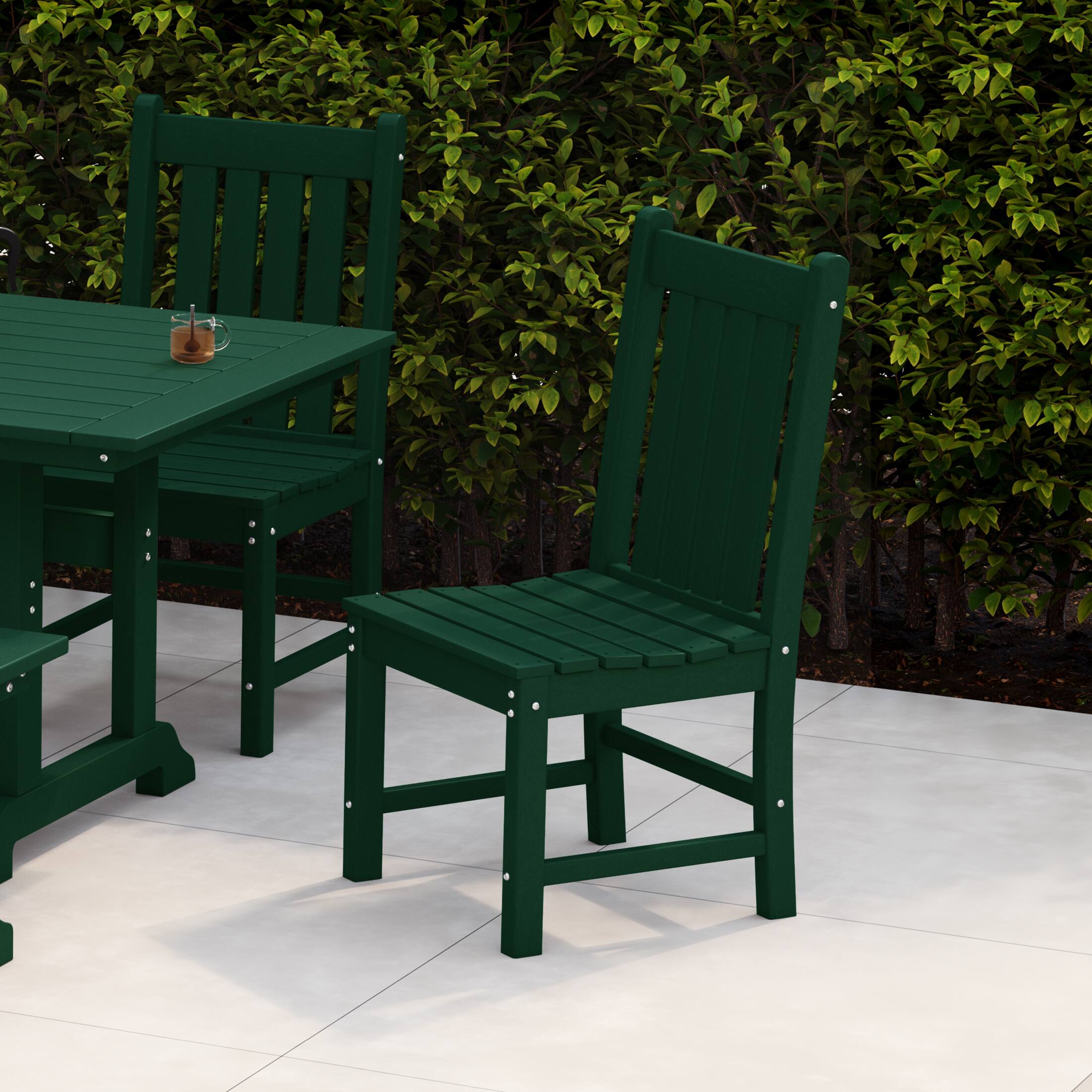Angle. WestinTrends - WestinTrends Malibu Outdoor Patio Dining Chair - Dark Green.