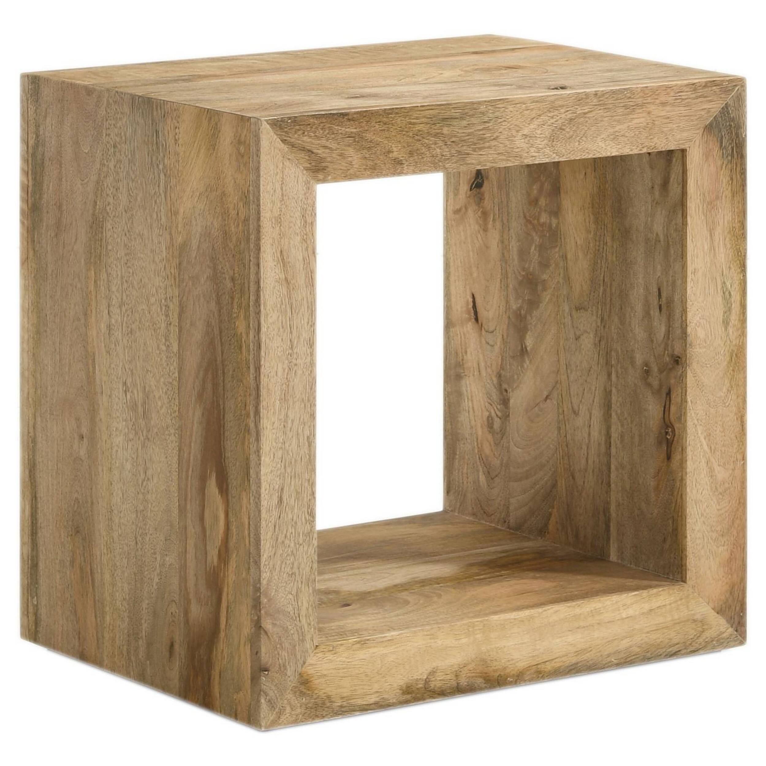 Manhattan Lane Beni 22 Inch End Table, Cube Shape, Handcrafted Mango ...
