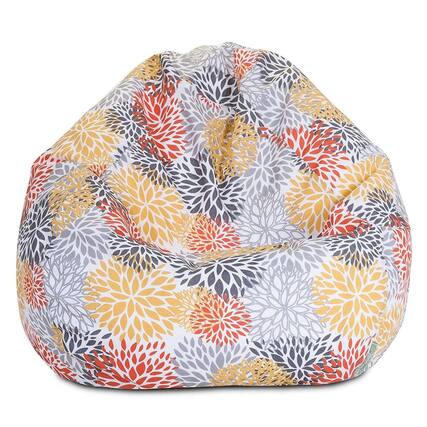 Front. Majestic Home - Small Bean Bag Blooms Citrus - Yellow.