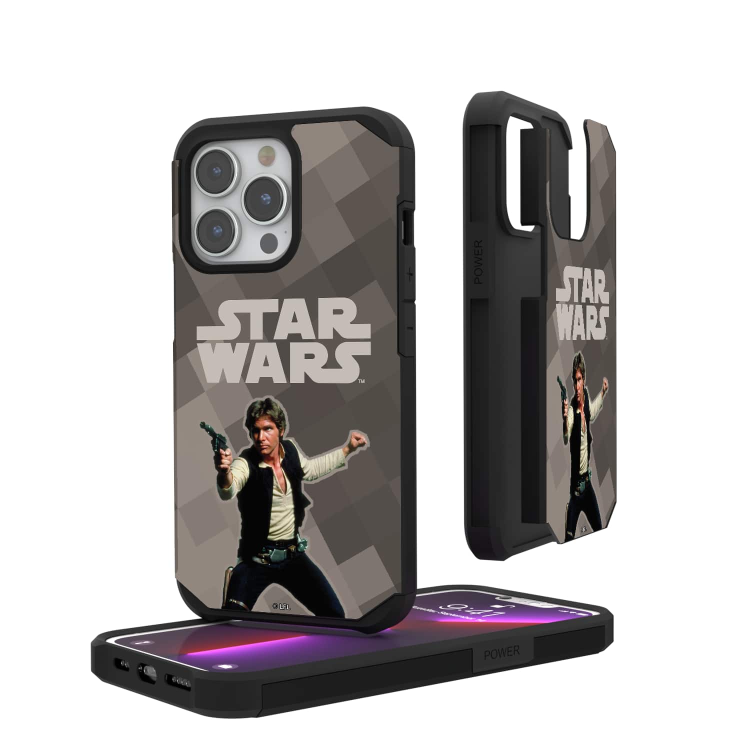 Keyscaper - Star Wars: A New Hope Color Block Rugged Phone Case - Apple iPhone 15 Plus - Han Solo