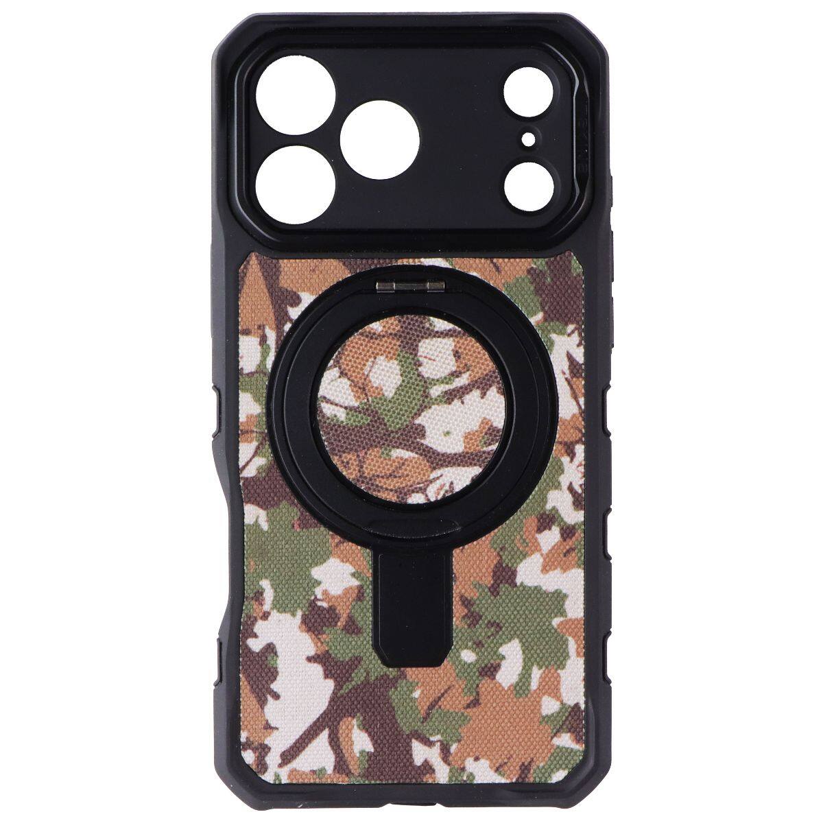 Back. Itskins - Supreme_R Stand Nylon MagSafe Case for Apple iPhone 18 Pro Max / 17 Pro Max - GREEN.