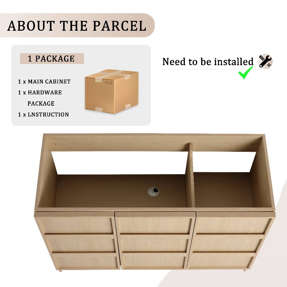 ABOUT THE PARCEL

1 PACKAGE

Need to be installed +

1 x MAIN CABINET

1 x HARDWARE PACKAGE

1 x INSTRUCTION
