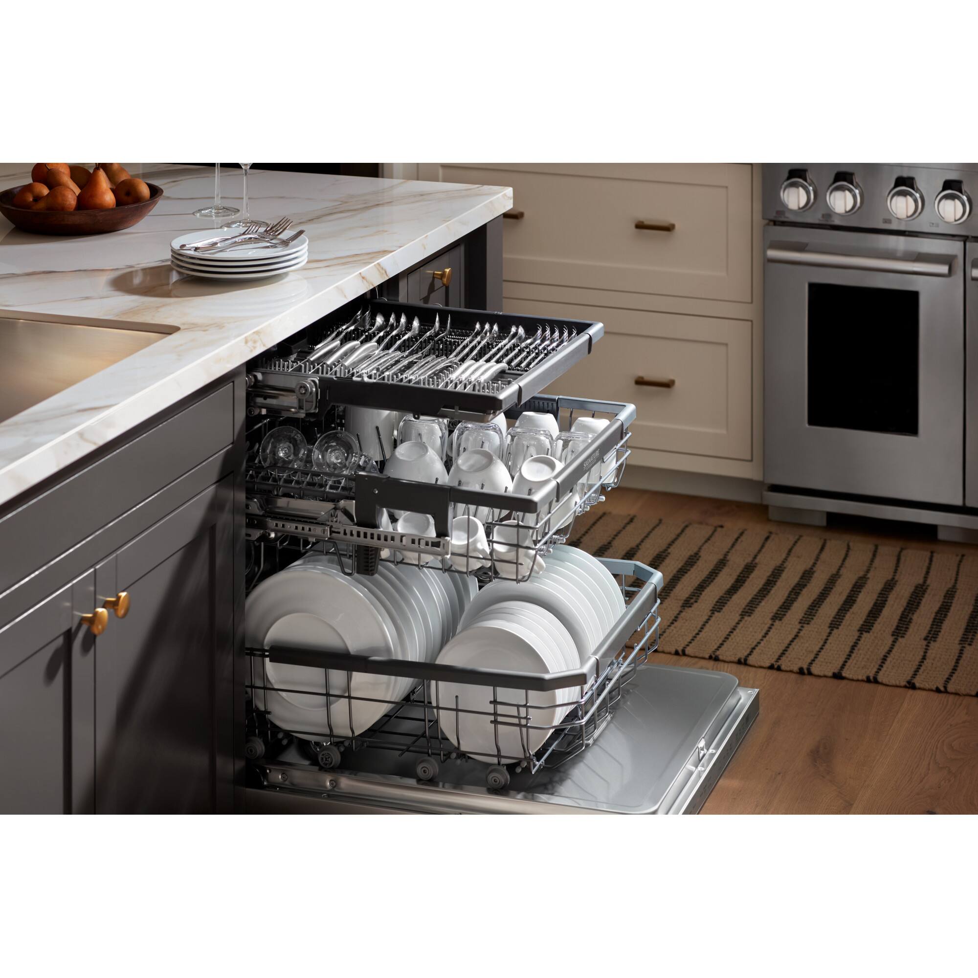 Alt View 13. SKS - 24-inch Professional Top Control Built-in Smart  Stainless Steel Tub Dishwasher with 3rd Rack and QuadWash Pro, 40 dBA - Stainless Steel.
