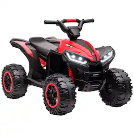 Aosom - 12V Kids ATV Quad Car with F/B Function, Four Wheeler with Wear-Resistant Wheels, Electric Ride-on for Toddlers 3+