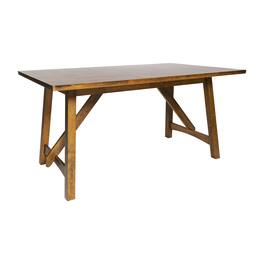 Flash Furniture - Everly 60" Solid Wood Trestle Base Dining Table, Farmhouse Style Commercial Grade Table with Seating for 6, Light Cappuc - Brown