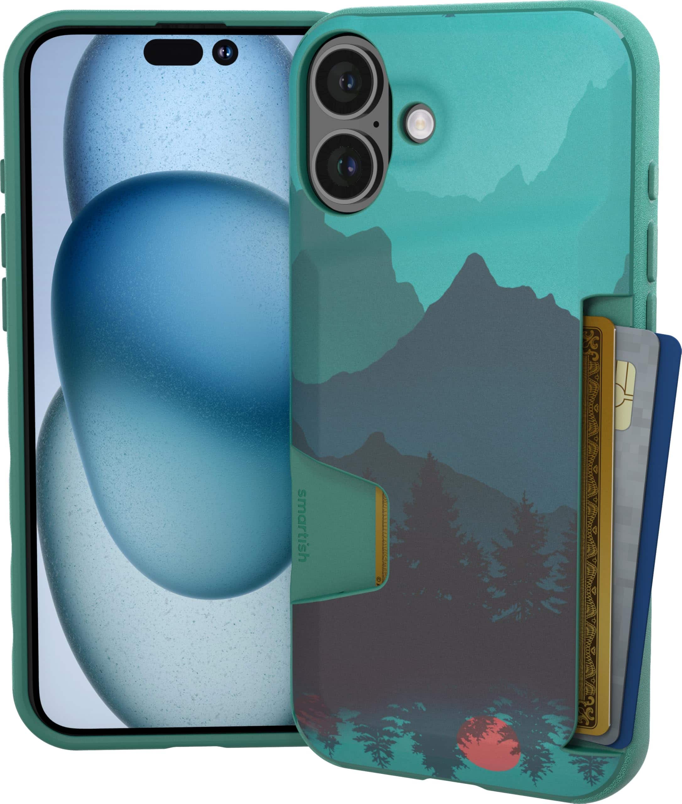 Smartish - iPhone 16 Plus Wallet Case - Wallet Slayer Vol 1 - Protective Slim Card Holder Cover - Moving Mountains