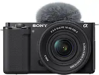 Sony - Alpha ZVE10: APS-C Content Creators’ Camera - Black - Front_Zoom