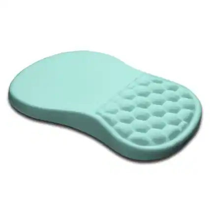 Front. Earthley Blooms - Joint Wrist Support Mouse Pad with Memory Foam Cushion Massage Bump Carpal Tunnel Mousepad Slope Design for - Lightblue.