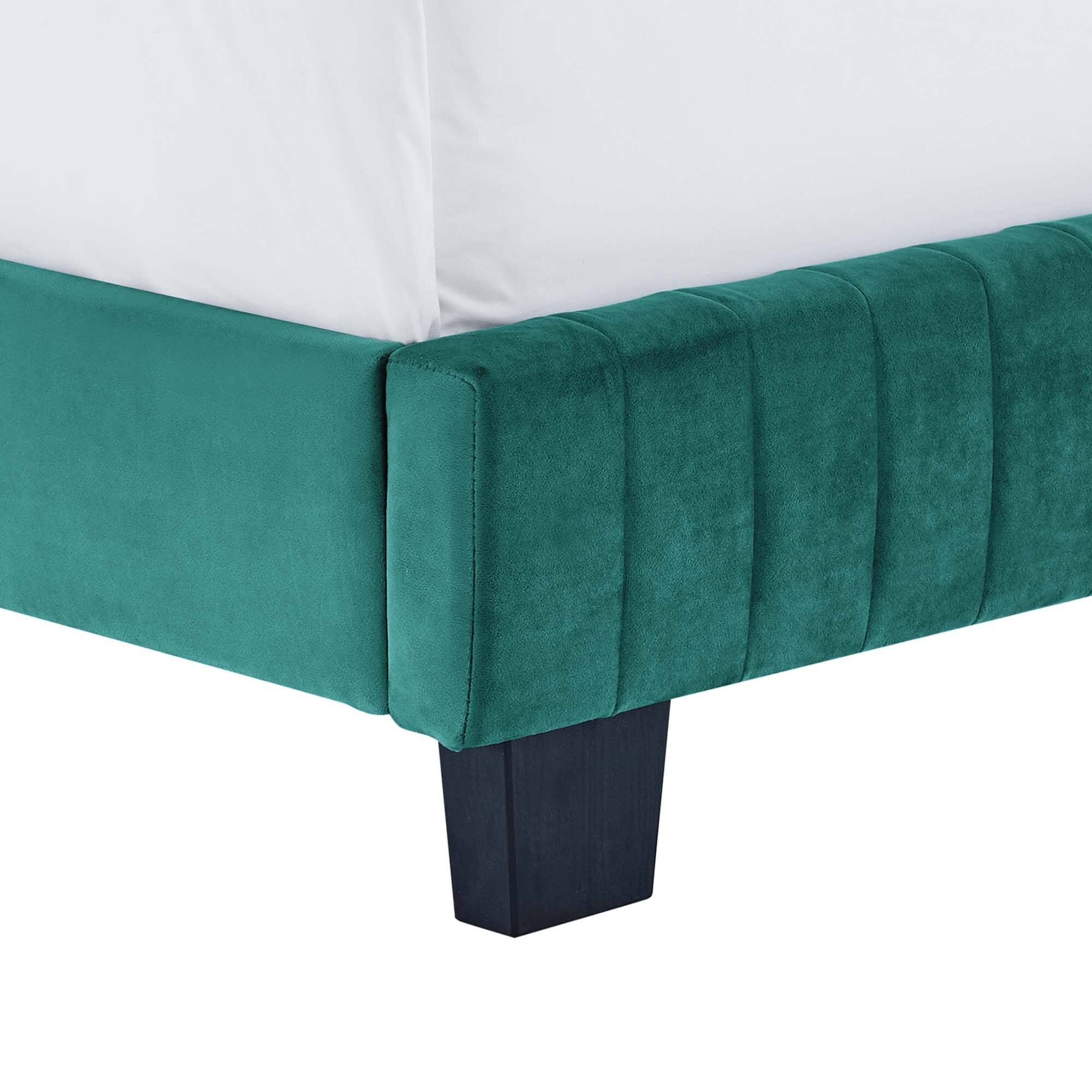 Back. Modway - Aurora Performance Velvet Full Bed - Blue.