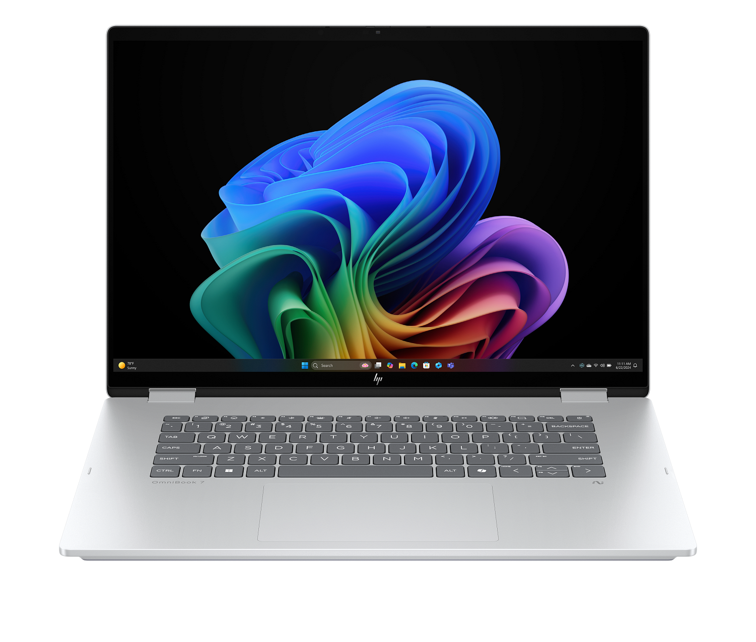 HP - OmniBook 7 Laptop Computer 16" 2K Touch Screen Intel Core Ultra 5 16 GB - Glacier silver aluminum