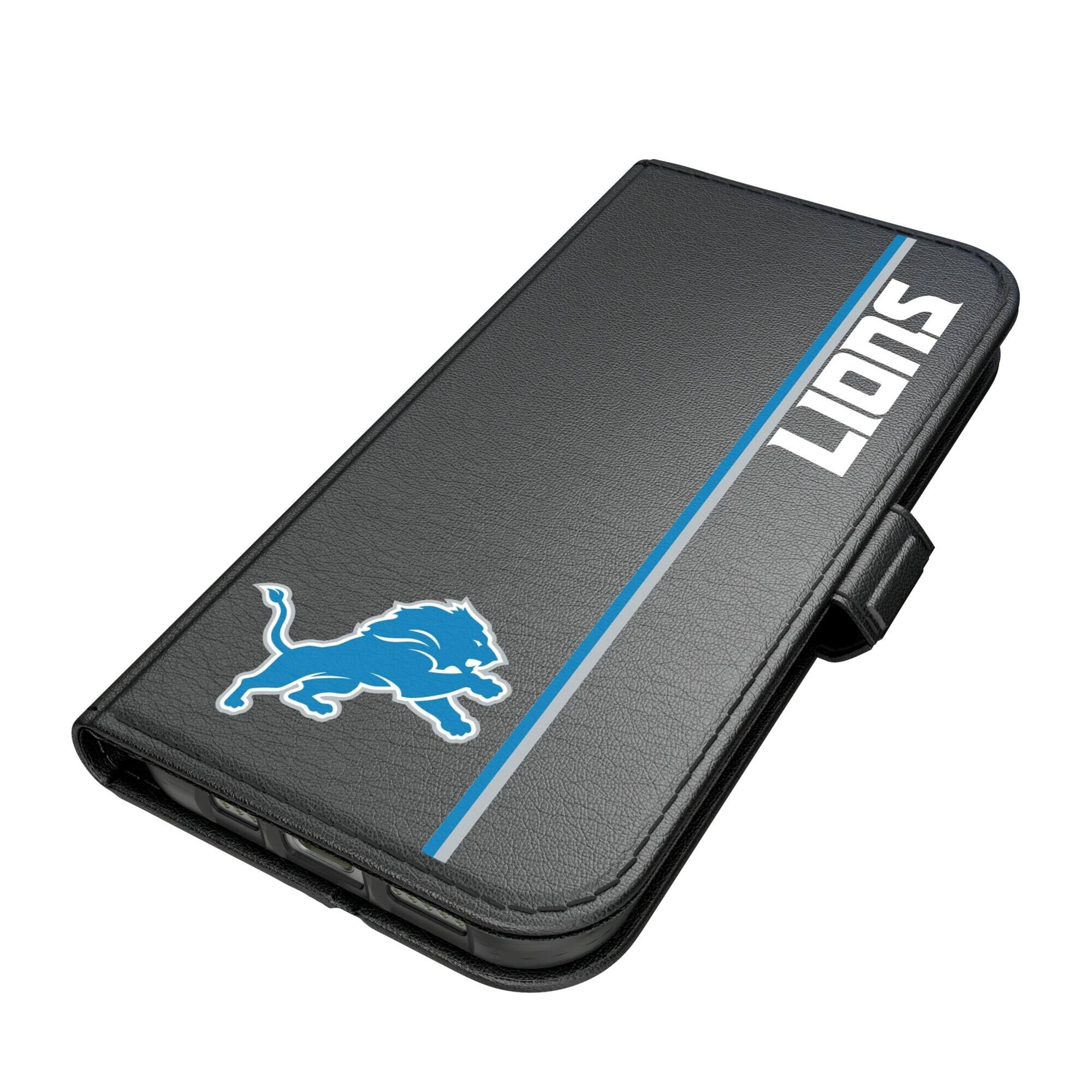 Alt View 1. Keyscaper - Detroit Lions iPhone Folio 2.0 Case - 17 Pro Max - Black.
