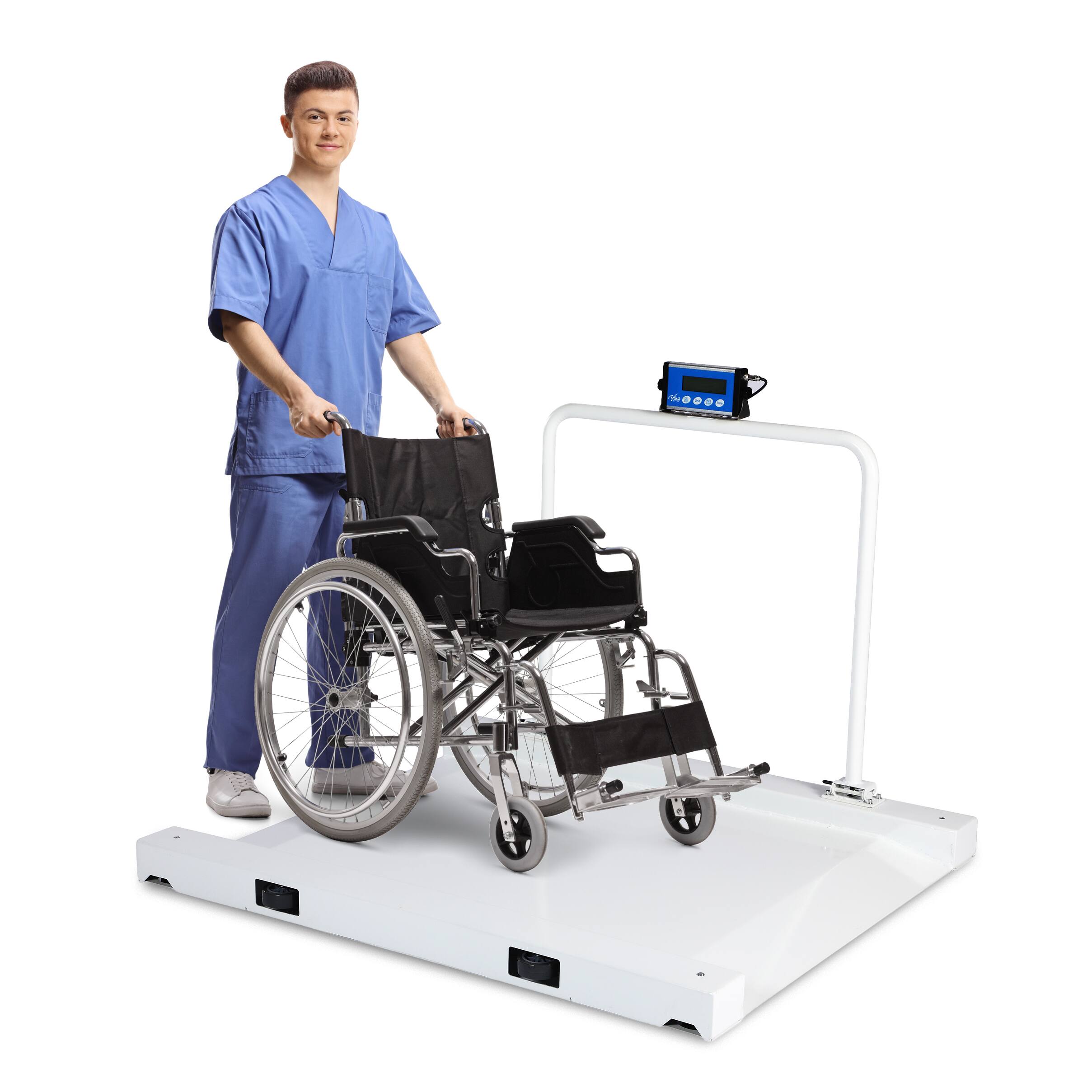 Alt View 9. Viva Comfort - ME904 Series Scale, Stainless Steel Wheelchair Scale with LCD Display - Silver.