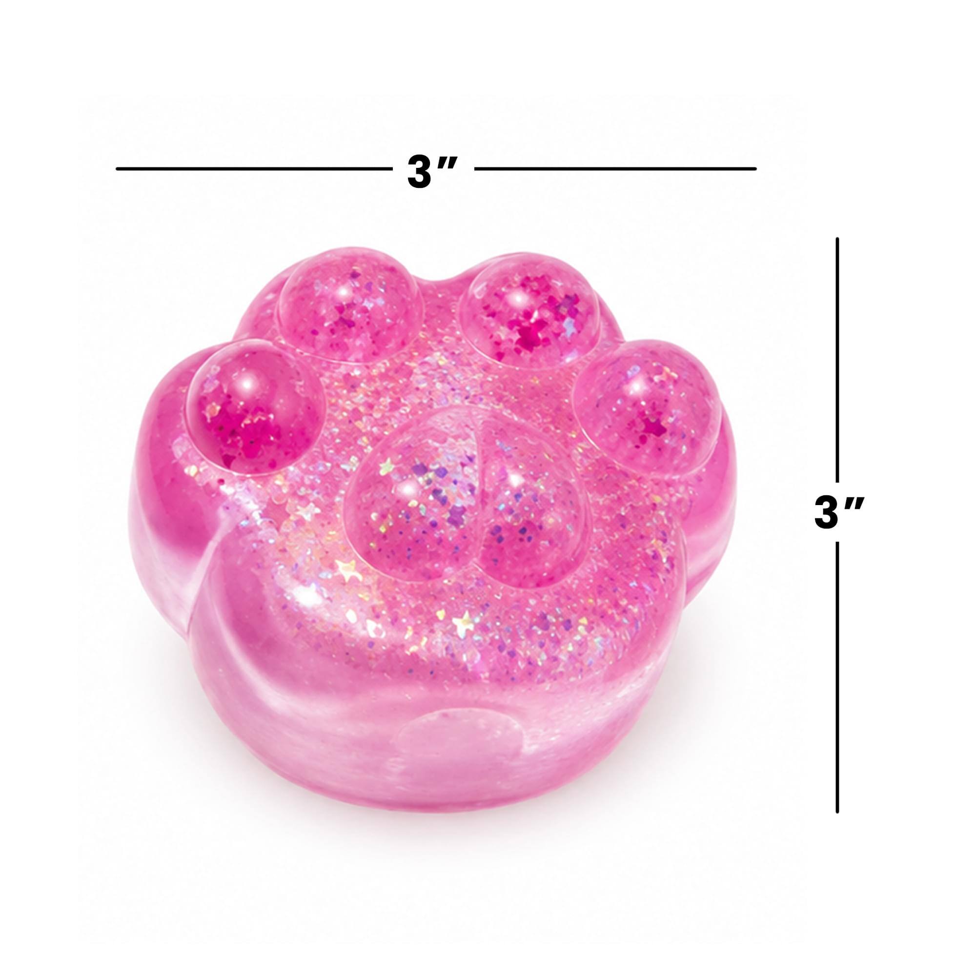 Alt View 1. Puka Creations - Glitter Cat Paw 3-Inch Squishy Stress Reliever | Pink - Pink.