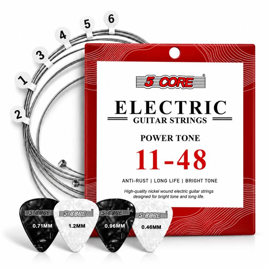 B Core 5 CORE Guitar Strings Nickel Plated Acoustic Electric Guitar String Set ...