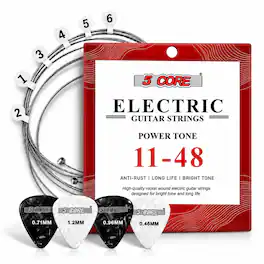 5 CORE - Guitar Strings Nickel Plated Acoustic Electric Guitar String Set w Picks
