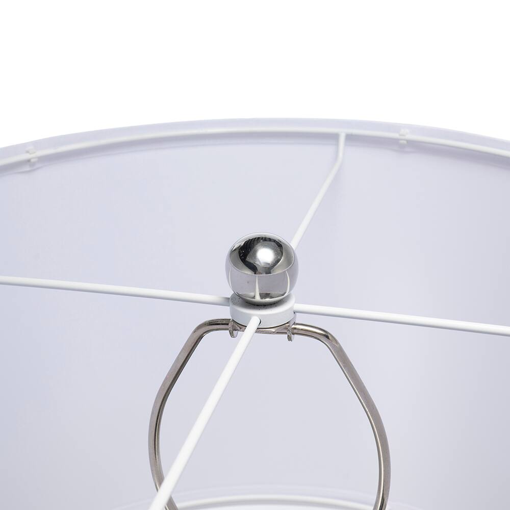 Alt View 2. Dexmalle - Dexmalle-Silver Leaf Desk Lamp with Drum Shade and Marble Base-White.