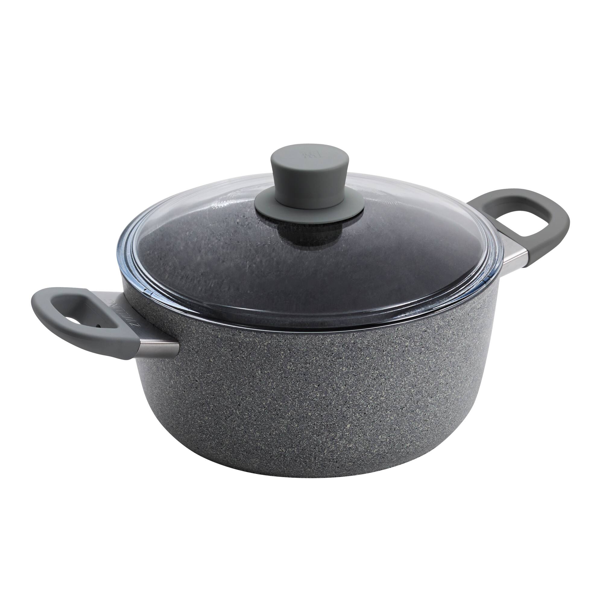 Front. ZWILLING - ZWILLING Parma Plus Ceramic 4.8-qt Aluminum Ceramic Nonstick Dutch Oven with Lid - Grey.