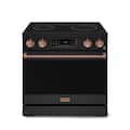 36 in. Wide 5 Elements Gordon Ramsay Series by Thor Kitchen 6.0 Cu.Ft Freestanding Electric Range with Rose Gold Handles - Black