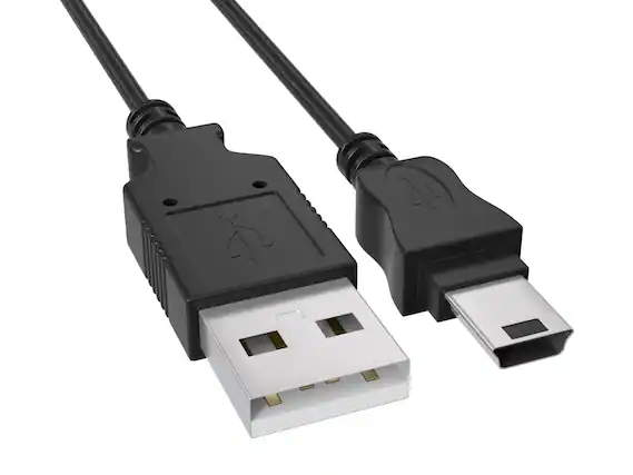 Front. Cable Leader - USB 2.0 USB-A to Mini-USB 5-Pin Cable for Camera, GPS, Dash Cam, MP3 Player, External Drive - Black.