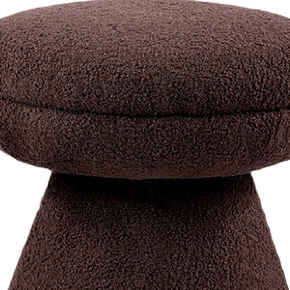 Alt View 1. Manhattan Lane - Xyna Mushroom-shaped Ottoman Stool with Pedestal Base,  Fabric - Brown.